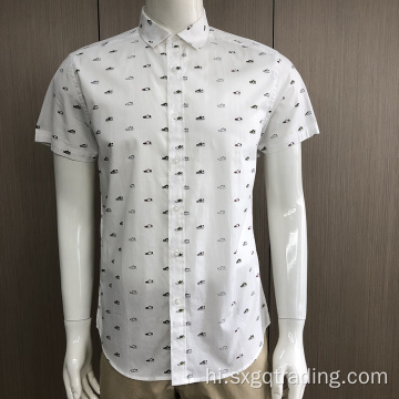 100% कपास पुरुषों की छोटी आस्तीन शर्ट प्रिंट